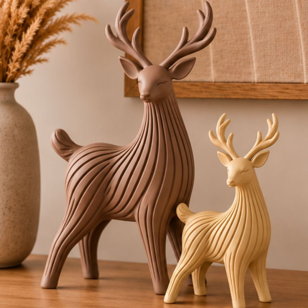Kit 2 Renas Decorativas Natalinas 3D Minimalistas Enfeite Natal Decoração Sala