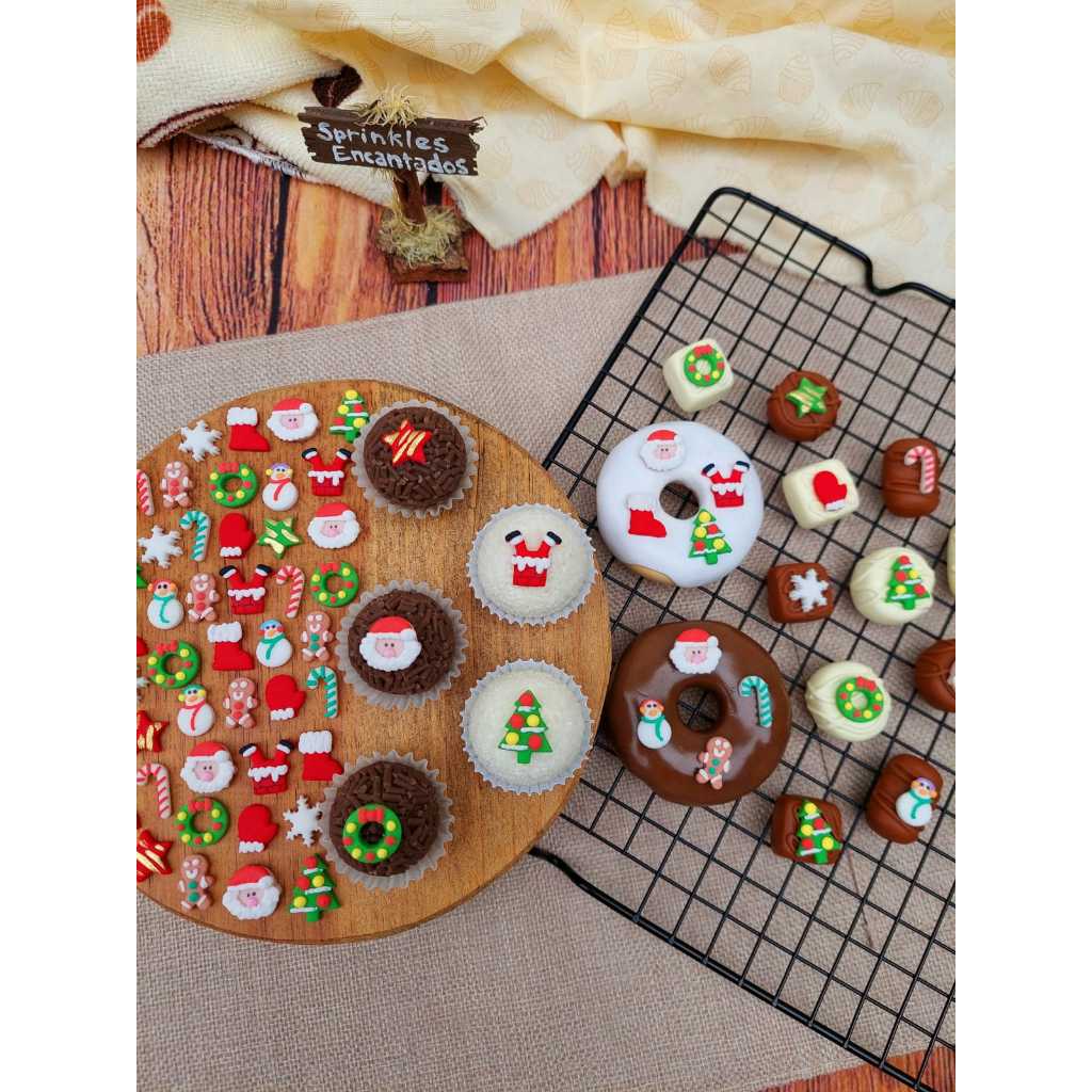Mix Natal Sprinkles, Confeitos de Açúcar, Apliques Comestíveis ref. 02 — imagem 2 de 2