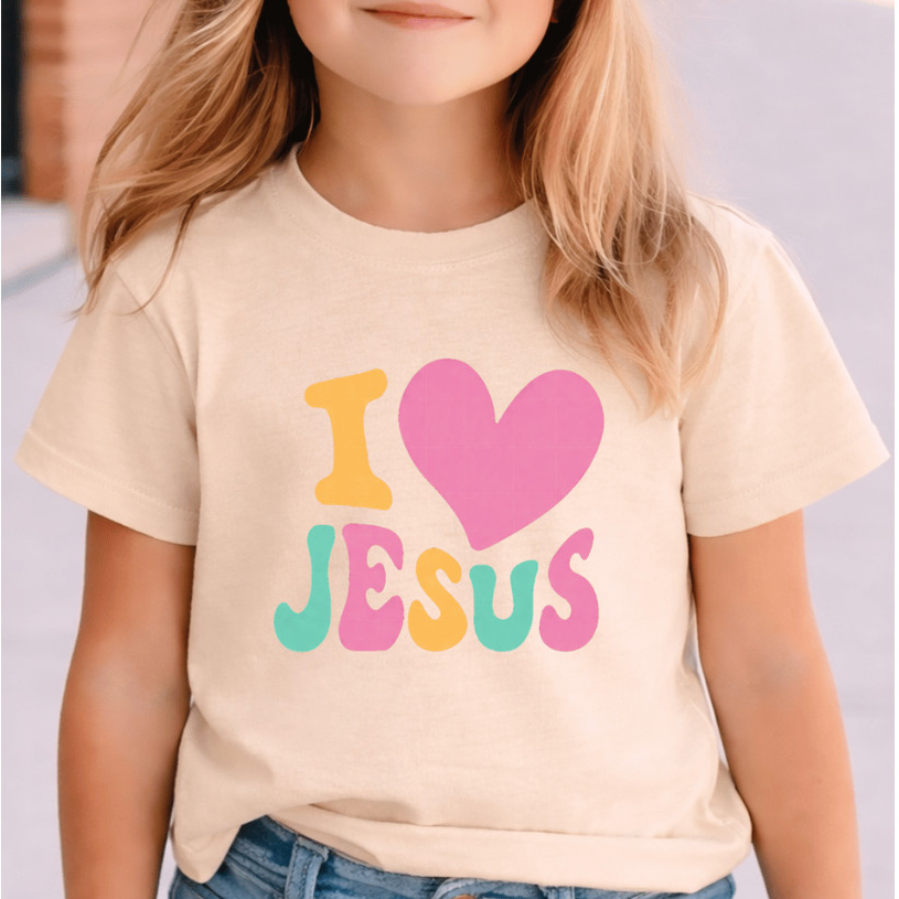 Camiseta Infantil Roupa Criança Estampada Religiosa Colorida Y Love Jesus