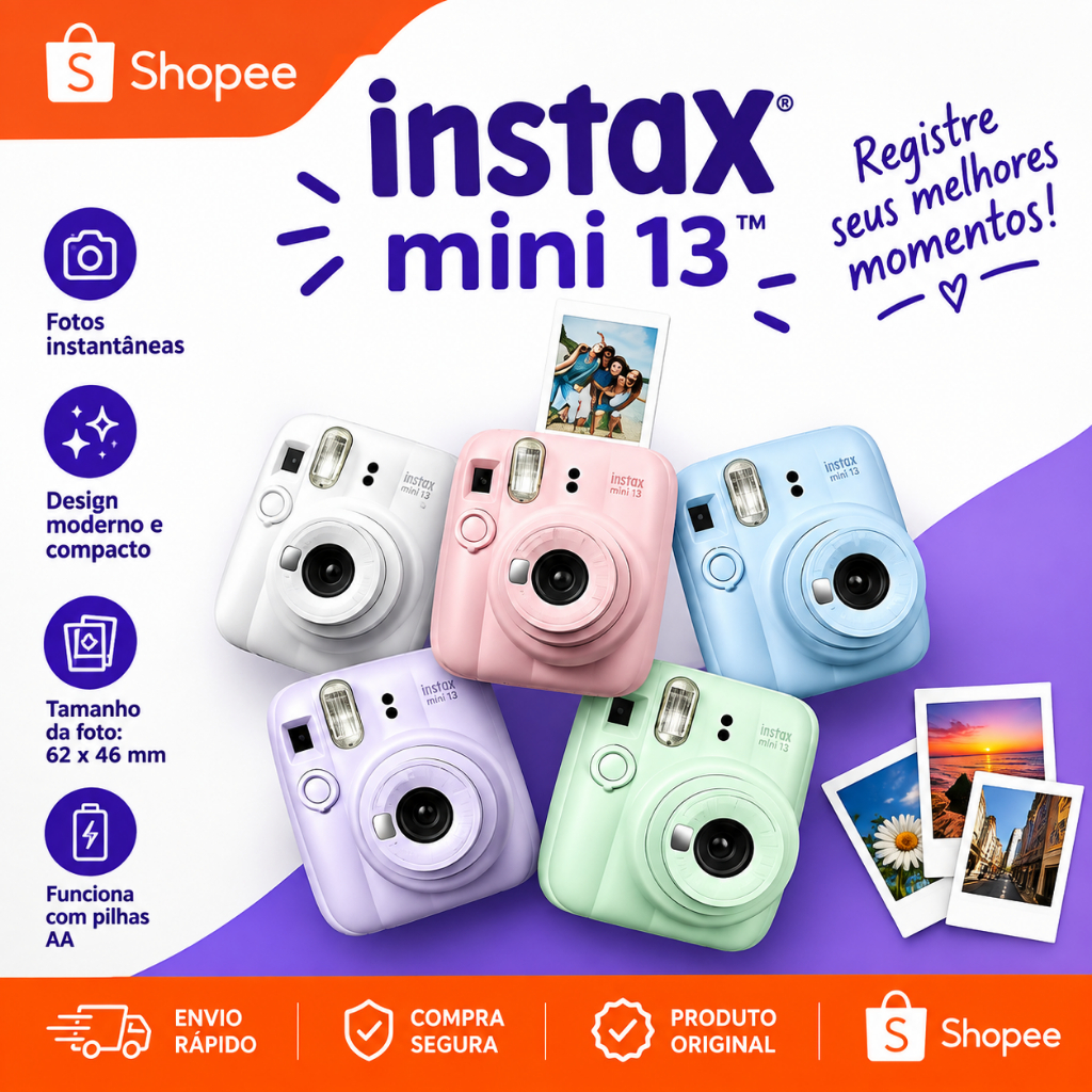 Kit Câmera Instantânea FujiFilm Instax Mini 13 + pacote de 20 Filmes!!