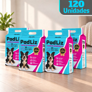 Kit 4 Tapete Higiênico para Cachorro Padliz 80 x 60 cm 120 Unidades - Petliz
