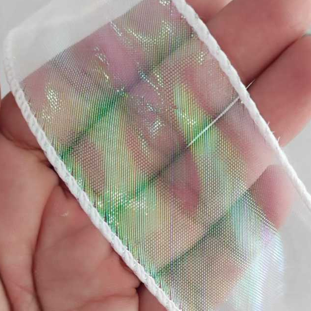 Fita Organza efeito Boreal Holográfica
