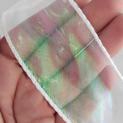 Fita Organza efeito Boreal Holográfica