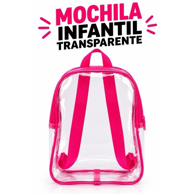 Mochila Infantil Transparente Costas unissex
