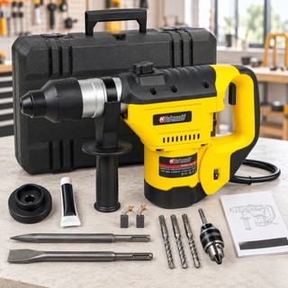 Martelete Rompedor Perfurador Nakasaki Profissional 1550W 7kg SDS Plus 5J com Maleta + Acessórios