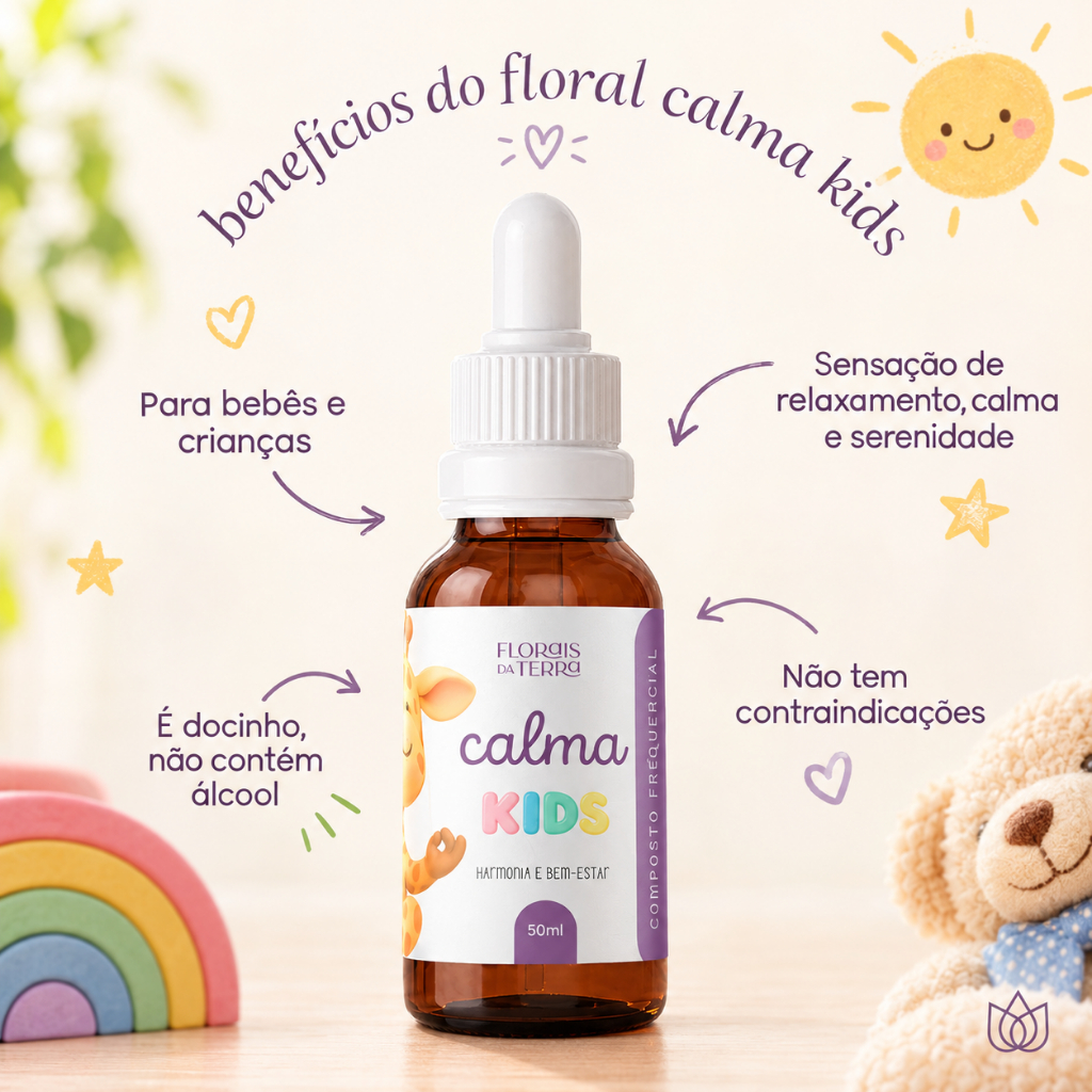 Floral Calma Kids 50ml Florais da Terra Equilíbrio Emocional Infantil