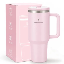 ROMANTIC CROWN Copo Térmico Inox 1200ml com Bico Flip e Alça Garrafa Térmica para Viagem e Carro