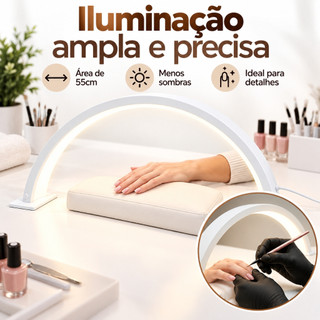 Luminária Led Meia Lua de Mesa Ring Light Estética e Manicure