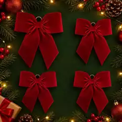 Laço de Veludo para Árvore de Natal - 4 Tamanhos - Vermelho Bordô - Decorativo Luxo Alta Qualidade - 1 Unidade - Rizzo