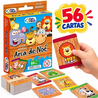 Jogo da memória Arca de Noé com 56 cartas