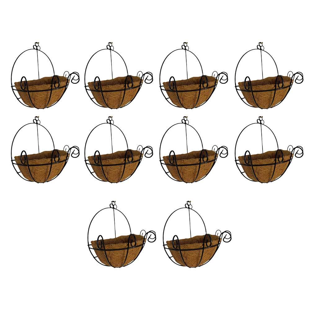 10 Vasos Parede Fibra de Coco 25 a 35cm Plantas Jardim Decoração Atacado