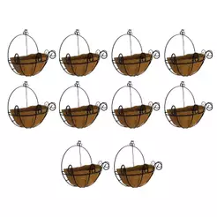 10 Vasos Parede Fibra de Coco 25 a 35cm Plantas Jardim Decoração Atacado