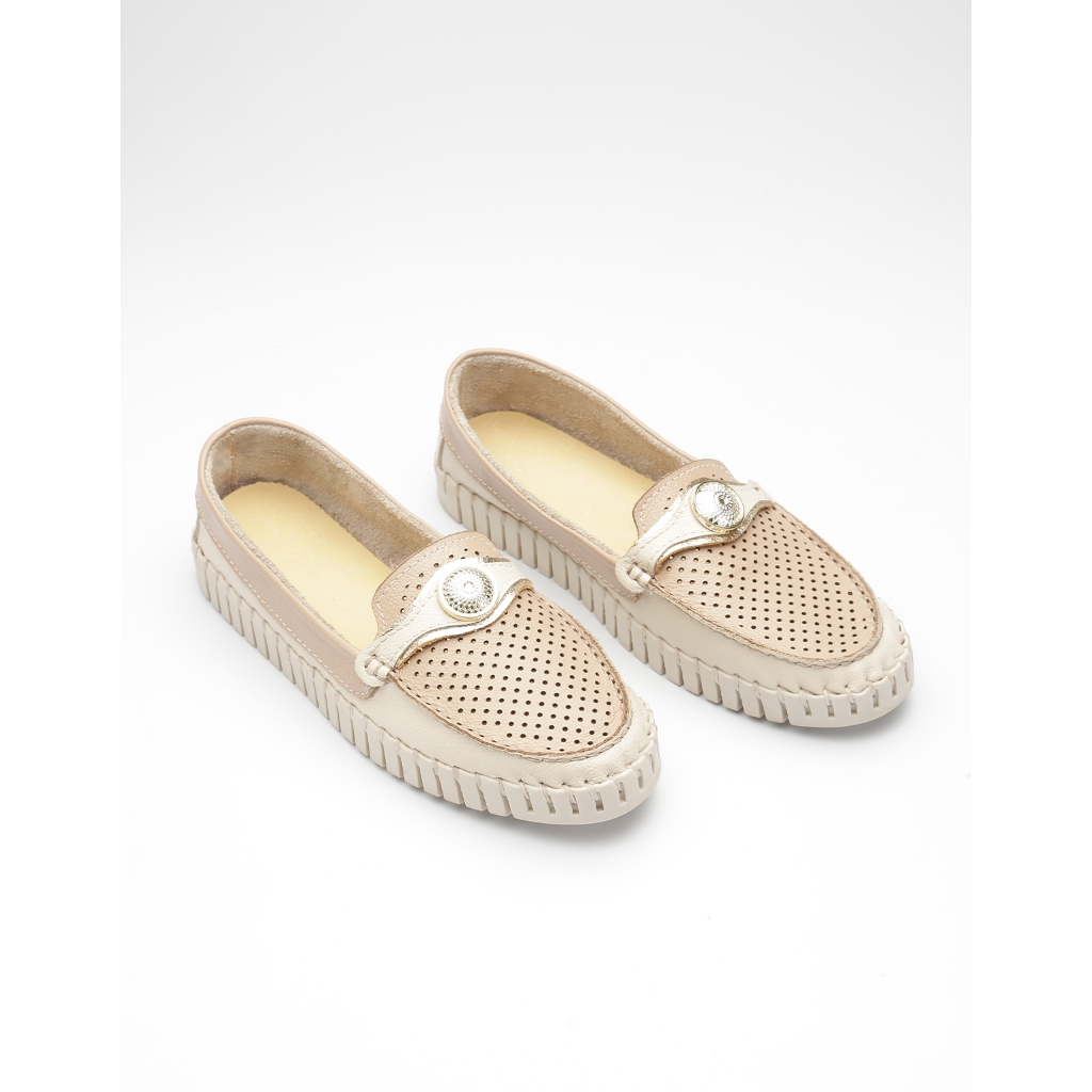 Mocassim Feminino Couro Legítimo Confortável Palmilha Macia Solado Flexível Casual Elegante Dia a Dia