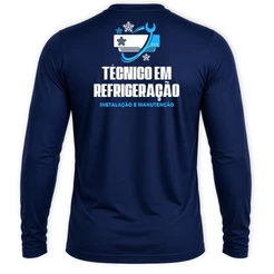 Camisa Camiseta MANGA LONGA Masculinas Uniforme Profissional TÉCNICO EM REFRIGERAÇÃO Ar Condicionado UV+ Dry Fit