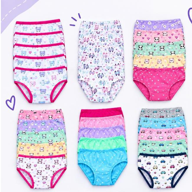 Calcinha Infantil Menina KIT Criança Estampada Sortida Modelos Variados P M G GG