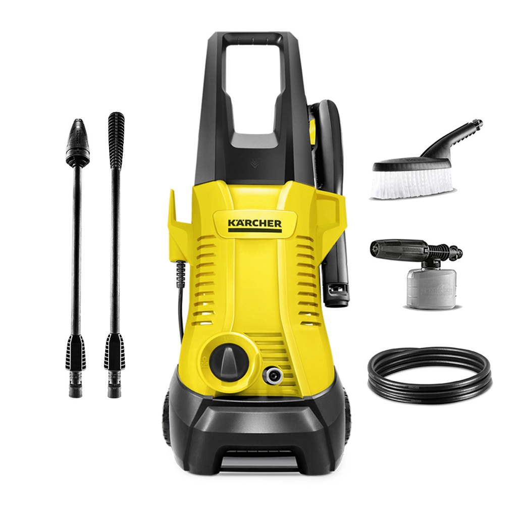 Lavadora de Alta Pressão K2 Plus Car 1740 PSI/Libras 1400W 300L/h com Aplicador de Detergente e Auto escova