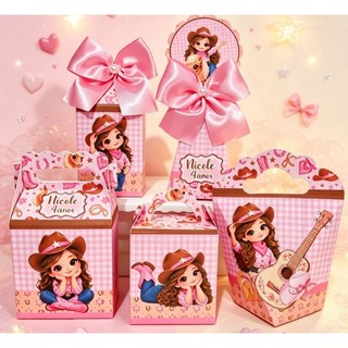 Kit Caixas Boiadeira/Boiadeirinha - Aniversário - (PEGUE E MONTE) Lembrancinha - Personalizado com nome e idade
