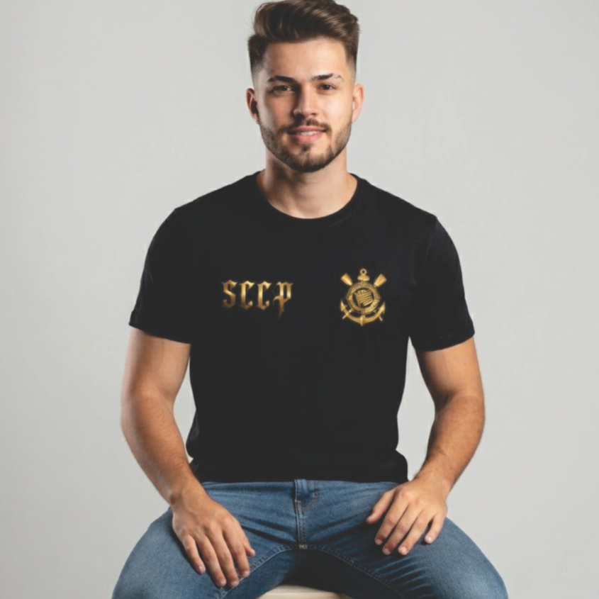 Camiseta Camisa Blusa Feminina Masculina Unissex SCCP Time Futebol Lazer Jogo Dia a Dia Moderno Malha 30.1 Envio Rapido