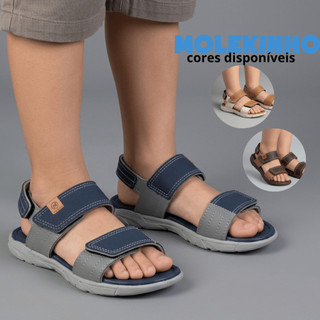 Sandália Papete Infantil Menino Molekinho Confortável Velcro Antiderrapante