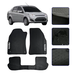 Jogo de Tapete Emborrachado para Fiesta 2000 a 2014 Kit Automotivo Impermeavel