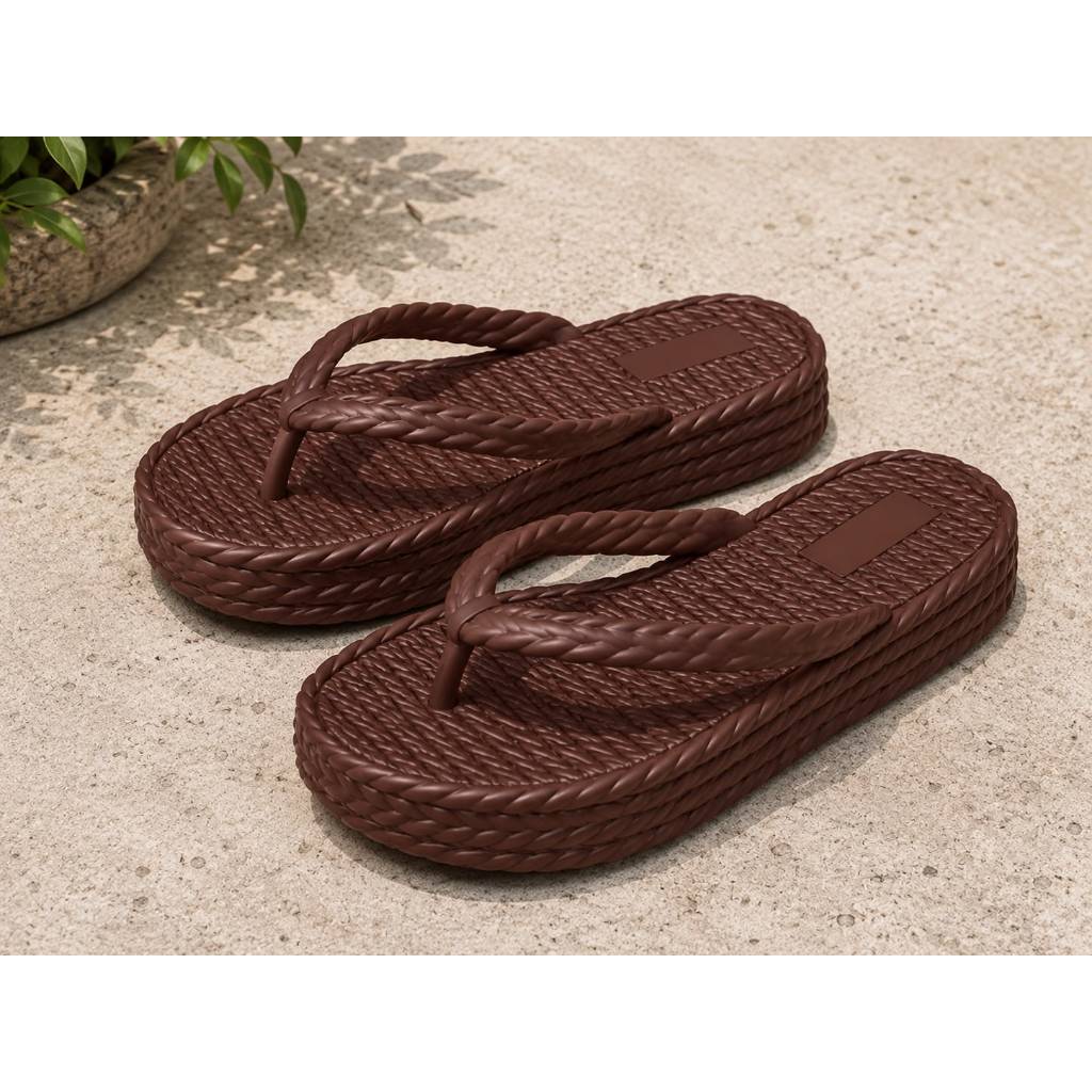 Chinelo Feminino 3 Tranças  Nuvem Feminino Plataforma Trançado Estilo Leve Macia Antiderrapante