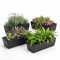 Kit 4 Jardineiras de Planta Preta 37x15 Floreira Polietileno