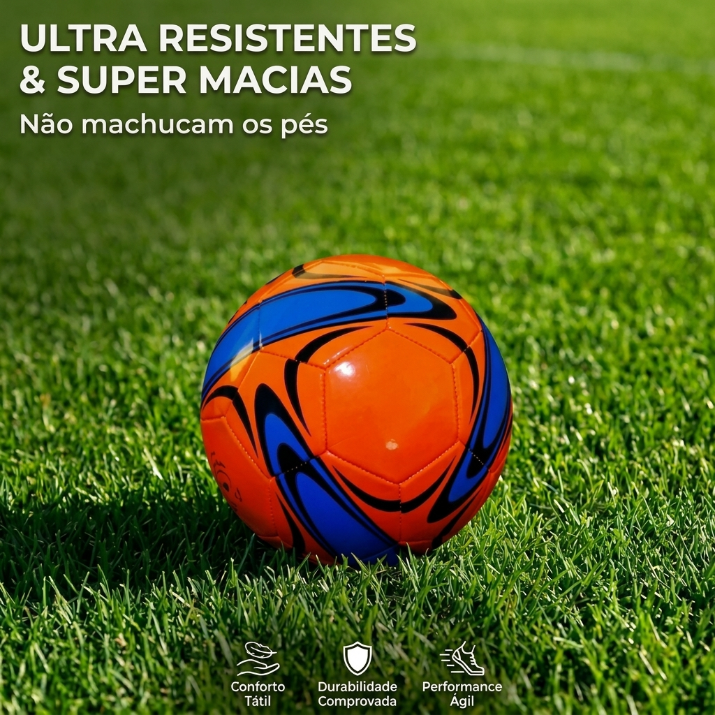 Bola de Futebol Campo e Quadra Tamanho Oficial Costurada Couro Sintético