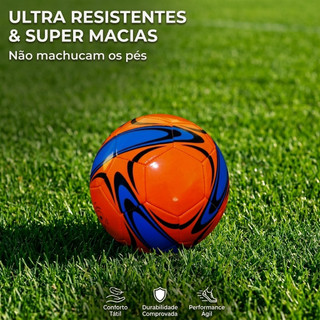 Bola de Futebol Campo e Quadra Tamanho Oficial Costurada Couro Sintético