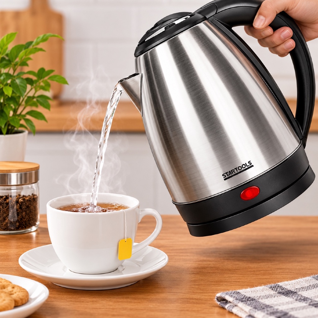 chaleira elétrica, inox, 2 litros, 220V, aquecimento rápido, ferve água, desligamento automático, aço inox, design moder
