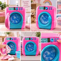 Lava Roupas De Brinquedo Máquina De Lavar Infantil Rosa Meninas