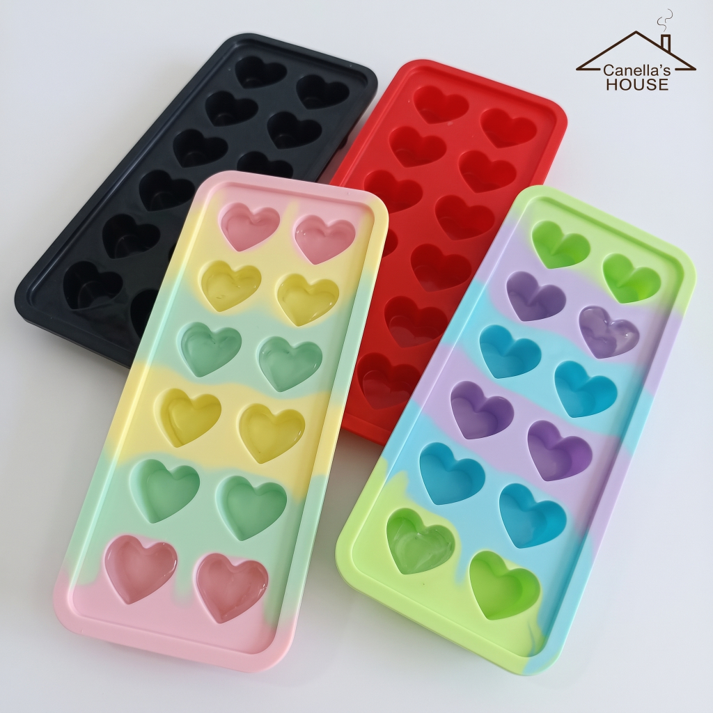 Forma de Gelo Silicone Molde Formato Coração Criativa Chocolate Confeitaria Resina 12 Cavidades