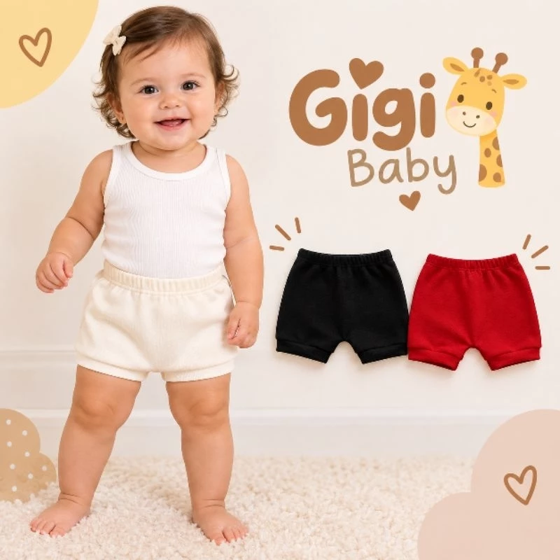 Kit 2 Short/Tapa-fraldas Para Bebe 100% Algodão | Menina e Menino | Gigi Baby 🦒