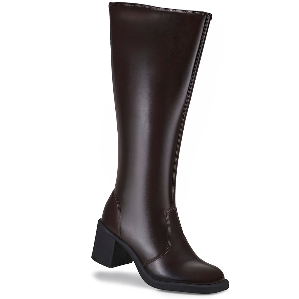 Bota Feminina Cano Alto Salto Bloco Conforto Elegante Montaria 989
