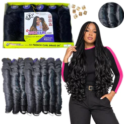 Cabelo Liso Ondulado Para Trança French Curl 400gramas Braid Cherey 5x