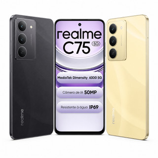 Realme C75 5G Dual Sim 8GB RAM 256GB Dimensity 6300 Tela 6,67" 120Hz 50MP 5828mAh 45W IP69 Loja Autorizada NF