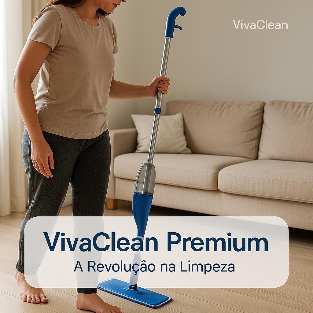 Mop Spray 360º com Reservatório Integrado Rodo Esfregão Mágico Limpeza Prática