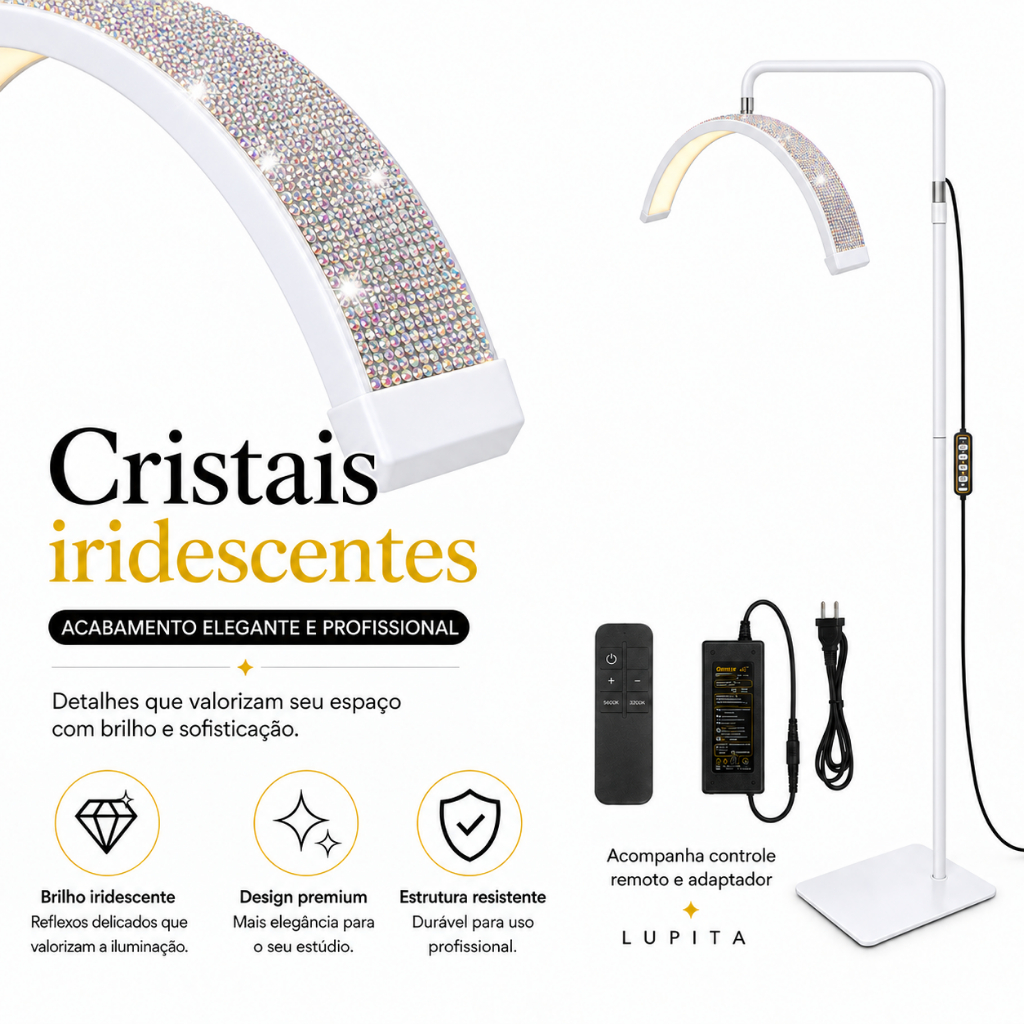 Led Ring Light Aesthetics 3 Tones Adjustable Half Moon Moon Lamp Skin Cleaning Salon