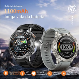 Relógio Inteligente ZW90 Novo Modelo 2026 Chamada Bluetooth Tela Ultra HD Bateria de 1100mAh de Alta Capacidade