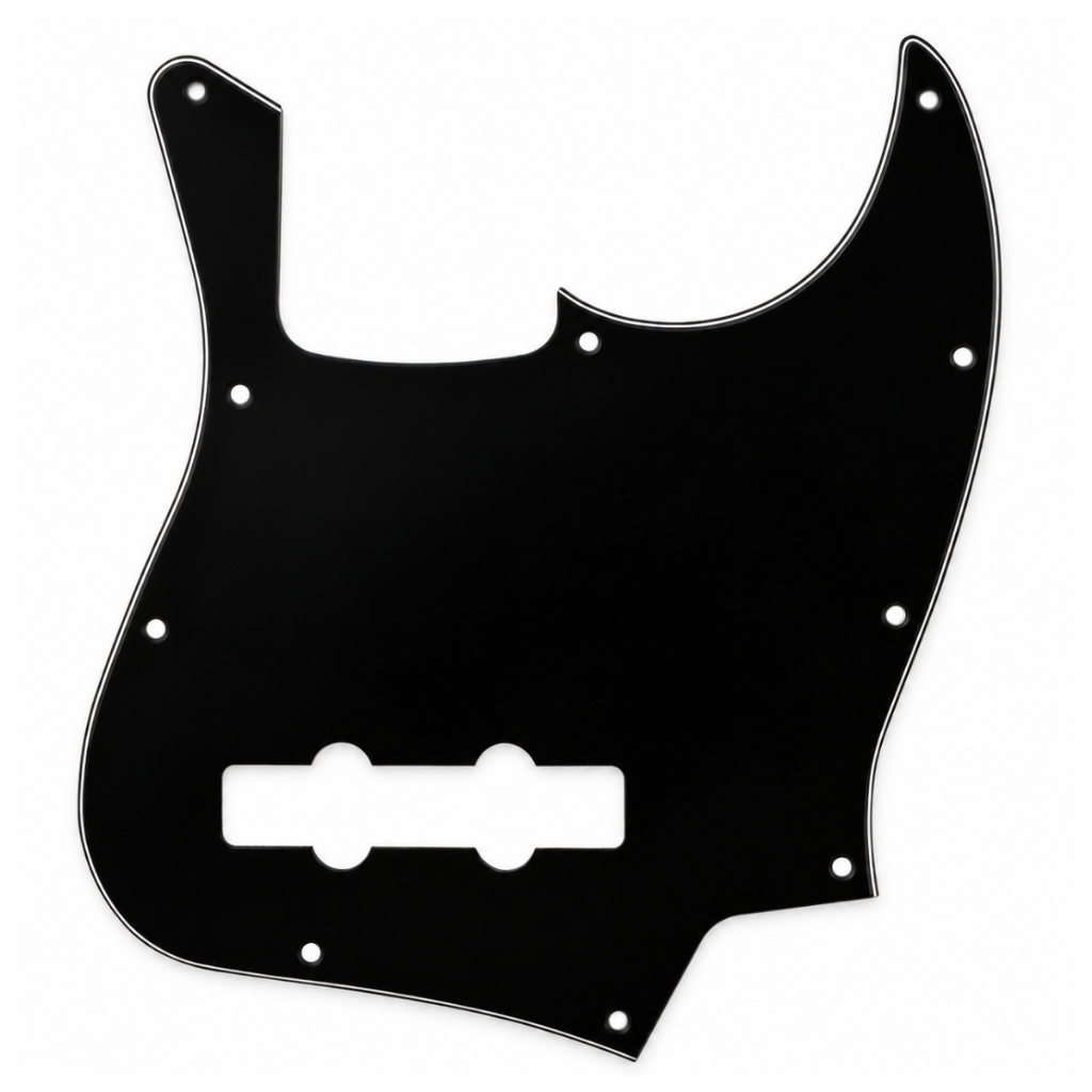 Escudo para Contrabaixo Jazz Bass Preto 10 Furos - 3 Camadas (Sanduiche)