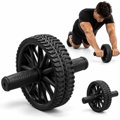 Roda Rolo Rodinha Para Exercícios Preto Abdominal Lombar Academia Fitness Cross Reforçado