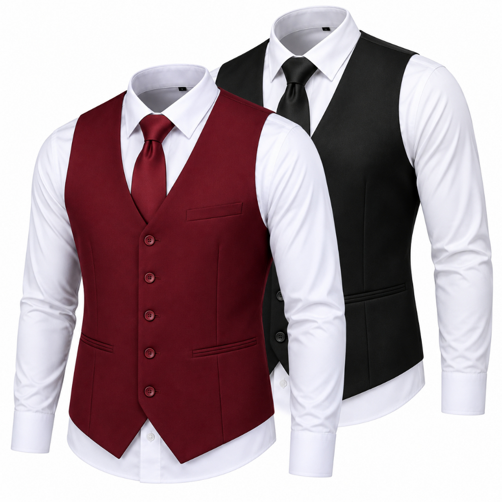 Kit 2 Colete Social Masculino LA CLASSY + Gravata Social Slim - Mega Promoçao