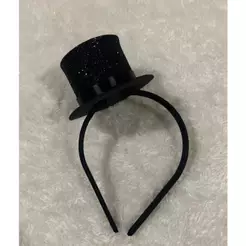 Tiara Cartola Pequena toda preta para festas Magico Carnaval Halloween