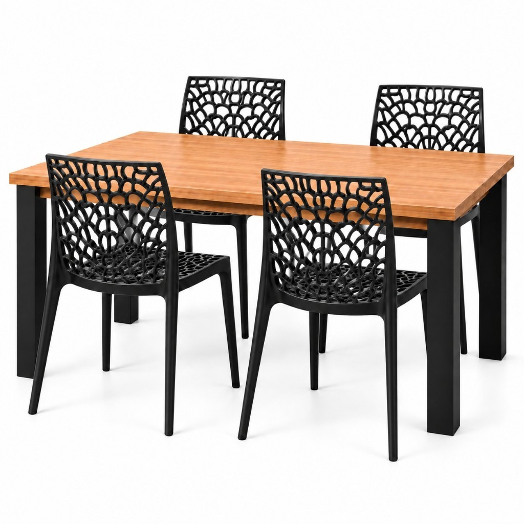 Mesa para Sala e Cozinha 120x90cm \+ 4 Cadeiras Nana – Envio Imediato