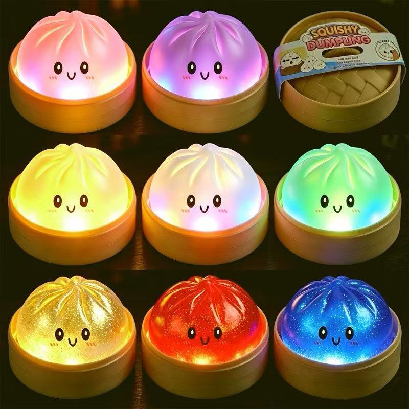Squishy De Pão Cheio De Contas De Glitter De 8.5 Cm Com Vaporizador , Brinquedo De Apertar Cozido No Vapor