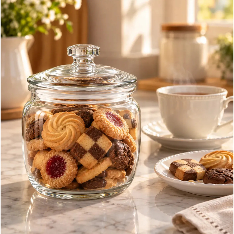 Pote Hermético Lyor Pure 1L Vidro para Alimentos Organização Mantimentos Temperos Geladeira Despensa Multiuso Resistente