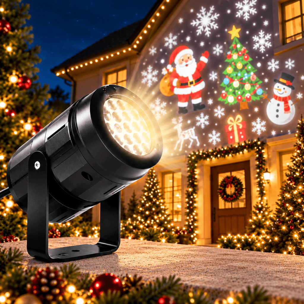 Projetor LED Natalino Desenhos de Natal Laser Jardim Decoração Casa Luzes Parede Festas — imagem 1