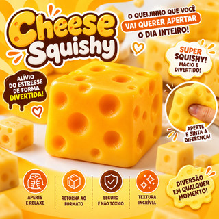 Squishy Cheese Queijo Antiestresse Slow Rising Sensorial TikTok Kit Squishy Kit Squishy