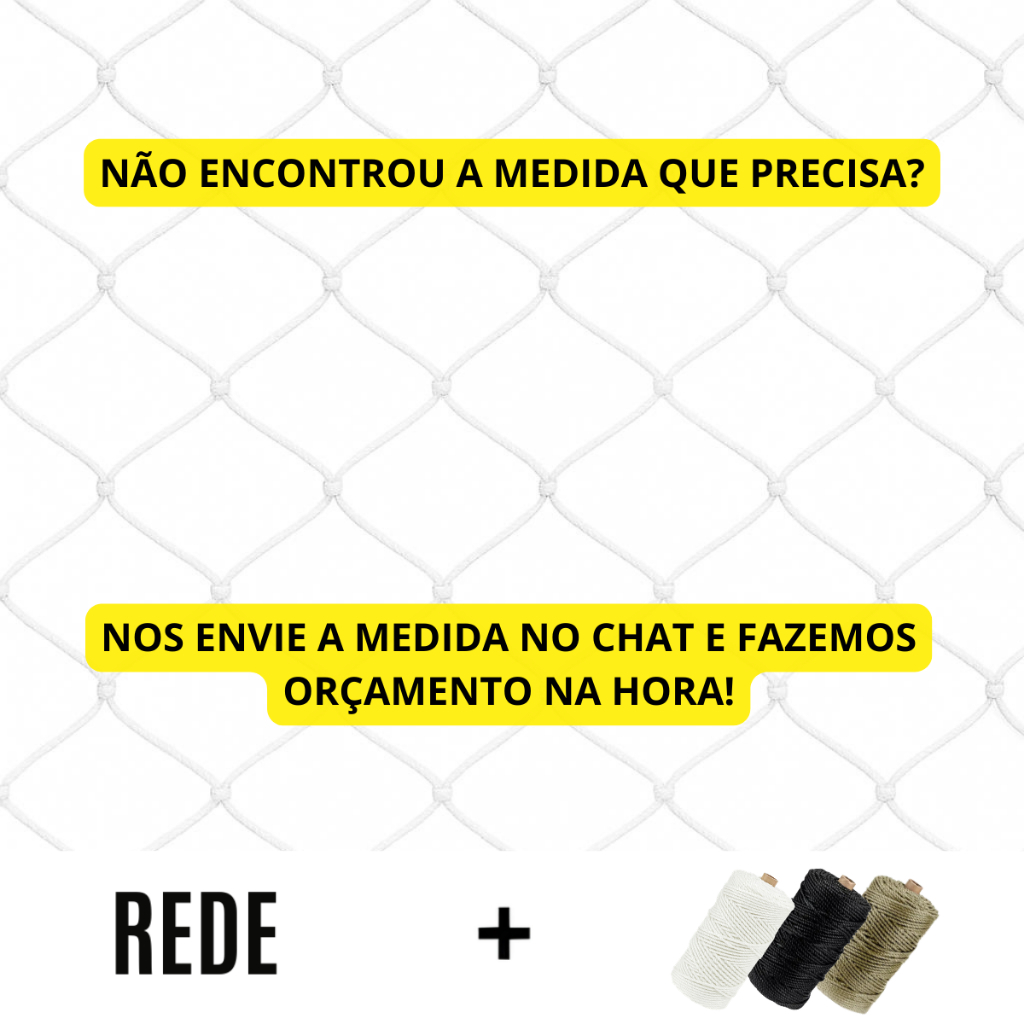 Kit 10m² Rede Tela De Proteção Para Sacadas Janelas (Rede e Corda)