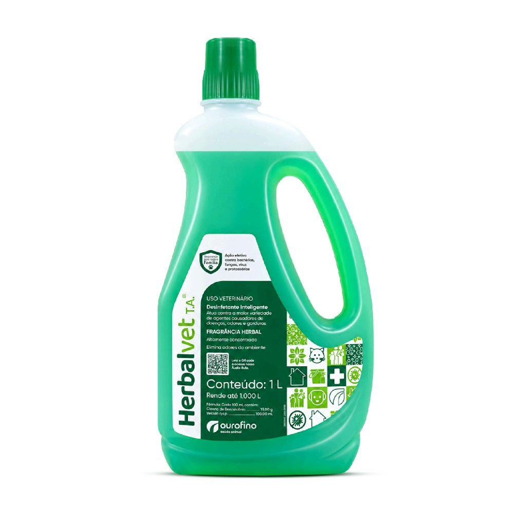 Herbalvet 1L Desinfetante Bactericida e Viricida Ourofino