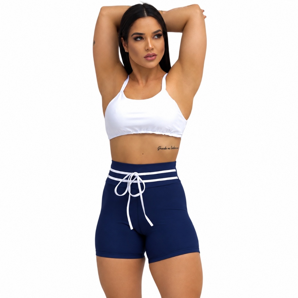 Short Fitness Suplex Meia Coxa Com Viés Bermuda Fitness Short Academia Feminino Corrida Caminhada